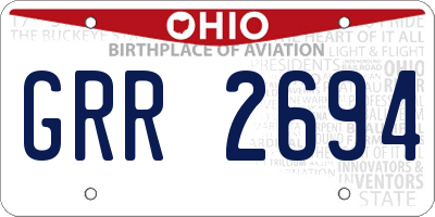 OH license plate GRR2694
