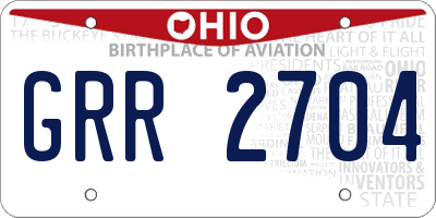 OH license plate GRR2704
