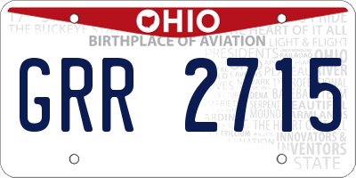OH license plate GRR2715