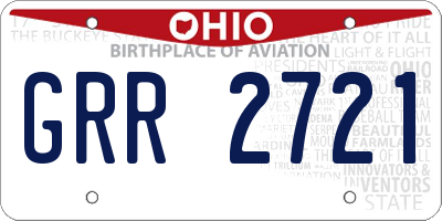 OH license plate GRR2721
