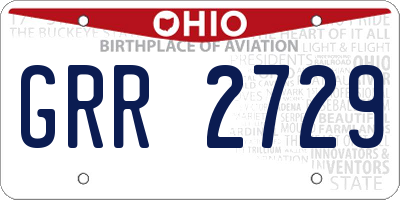 OH license plate GRR2729