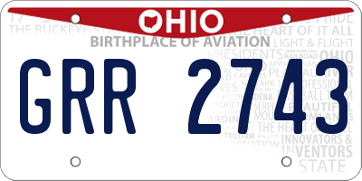 OH license plate GRR2743