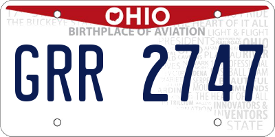 OH license plate GRR2747