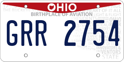 OH license plate GRR2754