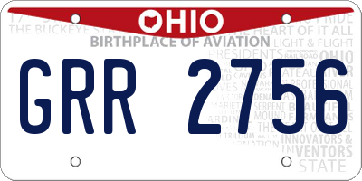 OH license plate GRR2756
