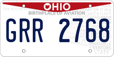 OH license plate GRR2768