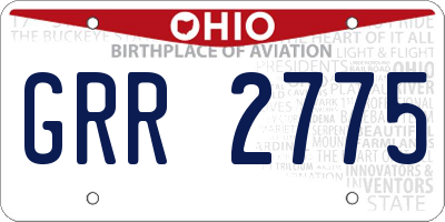 OH license plate GRR2775