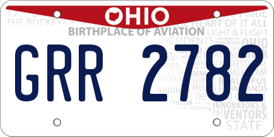 OH license plate GRR2782