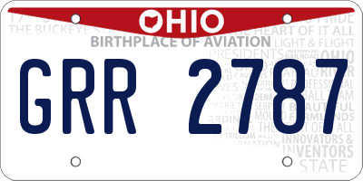 OH license plate GRR2787