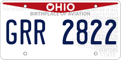 OH license plate GRR2822