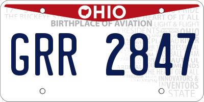 OH license plate GRR2847