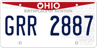 OH license plate GRR2887