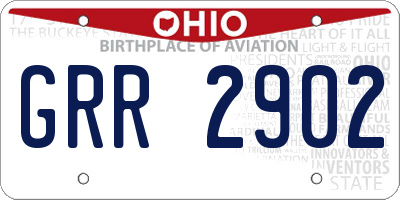 OH license plate GRR2902