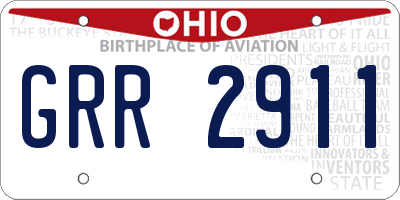 OH license plate GRR2911