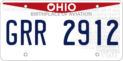 OH license plate GRR2912