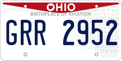 OH license plate GRR2952