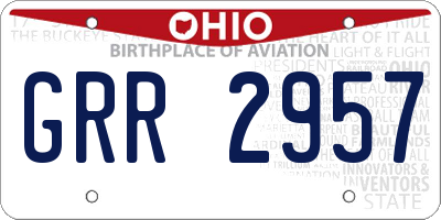 OH license plate GRR2957