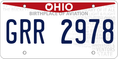 OH license plate GRR2978