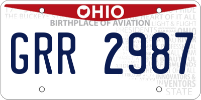 OH license plate GRR2987