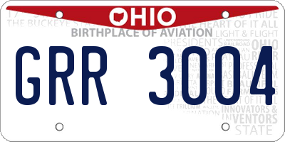 OH license plate GRR3004