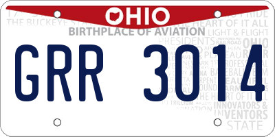 OH license plate GRR3014