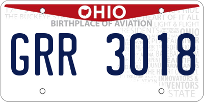 OH license plate GRR3018