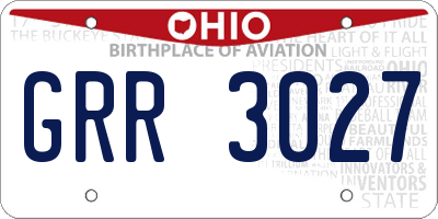 OH license plate GRR3027