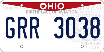 OH license plate GRR3038