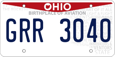 OH license plate GRR3040