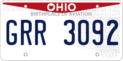 OH license plate GRR3092