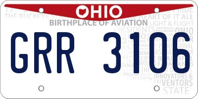 OH license plate GRR3106