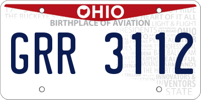 OH license plate GRR3112