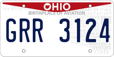 OH license plate GRR3124