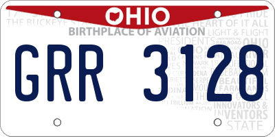 OH license plate GRR3128