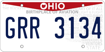 OH license plate GRR3134