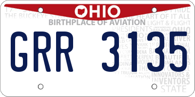OH license plate GRR3135