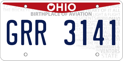 OH license plate GRR3141