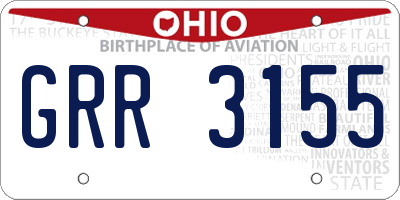 OH license plate GRR3155