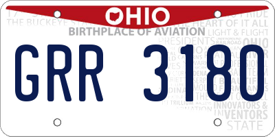 OH license plate GRR3180