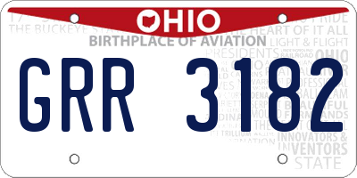 OH license plate GRR3182