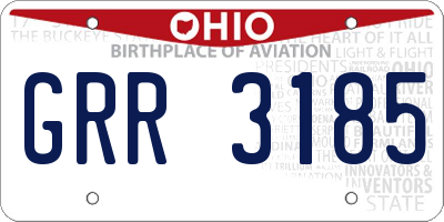 OH license plate GRR3185