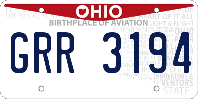 OH license plate GRR3194