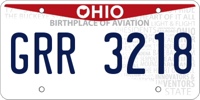 OH license plate GRR3218