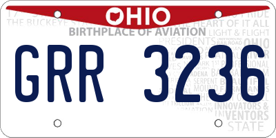 OH license plate GRR3236