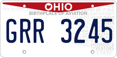 OH license plate GRR3245