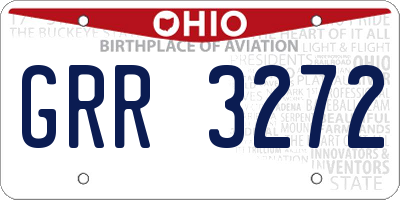 OH license plate GRR3272