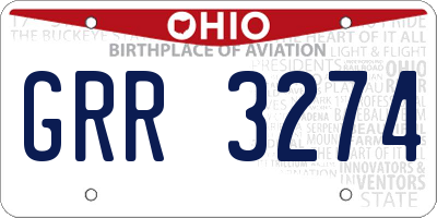 OH license plate GRR3274