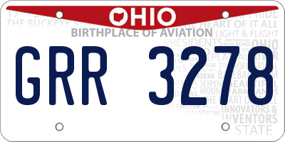 OH license plate GRR3278