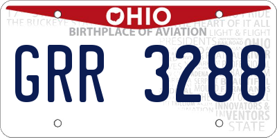 OH license plate GRR3288