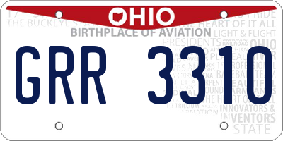 OH license plate GRR3310